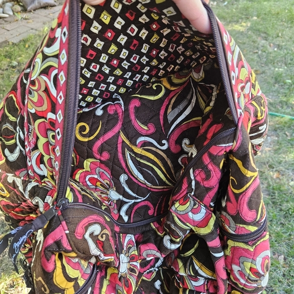 Vera Bradley Puccini weekender duffel travel bag brown floral - Picture 4 of 10